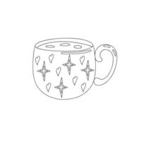 boccale per caldo bevande semplice schema vettore illustrazione, caffè o tè tazza scarabocchio stile linea arte Immagine per menù, manifesto, carta, inverno arredamento