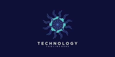 tecnologia logo design vettore con pendenza astratto creativo concetto