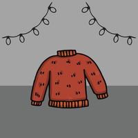 illustrazione di un' hygge specifico della stagione rosso camicetta vettore