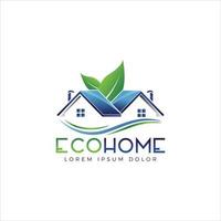 eco casa logo design modello simbolo icona vettore