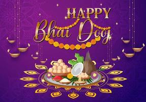 contento bhai dooj manifesto design vettore