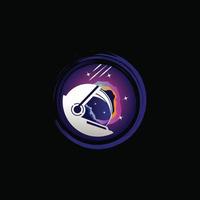 astronauta spazio illustrazione logo design modello vettore