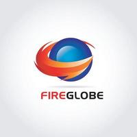 astratto fuoco globo logo design simbolo modello vettore