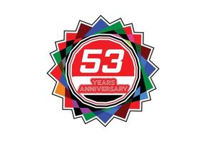 53 anni anniversario logo e etichetta design vettore