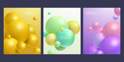 moderno copertina design con dinamico colorato rimbalzo palle. astratto 3d sfere sfondo vettore