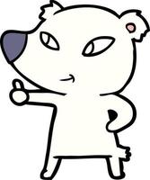 vettore polare orso nel cartone animato stile