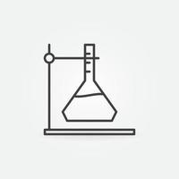 chimica bicchiere borraccia su un' In piedi vettore concetto linea icona