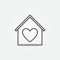 Casa con cuore dentro schema vettore concetto icona