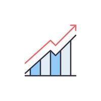 blu in crescita o crescita grafico vettore concetto moderno icona