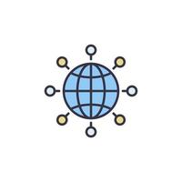 globo con cerchi vettore concetto scienza colorato icona