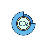 carbonio biossido co2 il giro grafico vettore concetto colorato icona