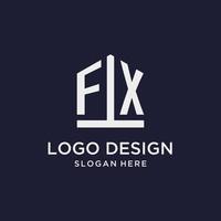 fx iniziale monogramma logo design con pentagono forma stile vettore