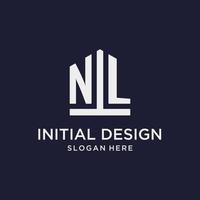 nl iniziale monogramma logo design con pentagono forma stile vettore