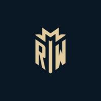 rw iniziale per legge azienda logo, avvocato logo, procuratore logo design idee vettore