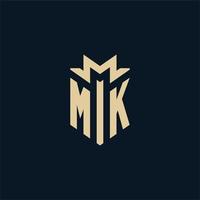 mk iniziale per legge azienda logo, avvocato logo, procuratore logo design idee vettore
