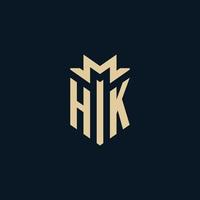 HK iniziale per legge azienda logo, avvocato logo, procuratore logo design idee vettore