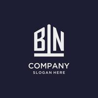 bn iniziale monogramma logo design con pentagono forma stile vettore