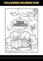 Halloween colorazione pagina per bambini. linea arte colorazione pagina design per bambini. vettore
