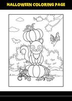 Halloween colorazione pagina per bambini. linea arte colorazione pagina design per bambini. vettore