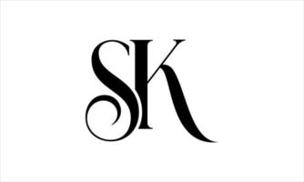 sk logo design. iniziale sk lettera logo icona design vettore professionista vettore.