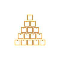 eps10 arancia vettore inventario astratto linea icona isolato su bianca sfondo. pila di scatole schema simboli nel un' semplice piatto di moda moderno stile per il tuo sito web disegno, logo, e mobile applicazione
