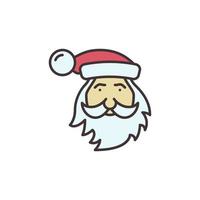 Santa Claus viso vettore allegro Natale colorato icona