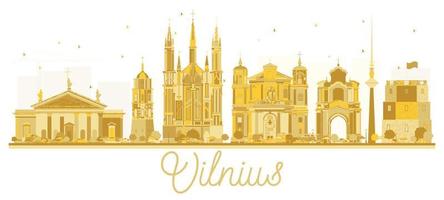 vilnius Lituania città orizzonte d'oro silhouette. vettore