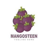 mangostano logo disegno, fresco frutta vettore per pelle Salute, frutta negozio marca illustrazione e naturale pelle medicina