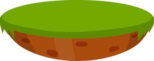 verde prato con erba. campo e estate prato. piattaforma con terra per il gioco e app. cartone animato piatto illustrazione vettore