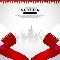 bahrain indipendenza giorno design vettore con silhouette di soldato e ondulato bandiera sfondo