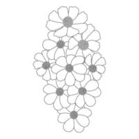 giardino cosmo fiore illustrazione colorazione pagina con fioritura petalo linea arte design vettore