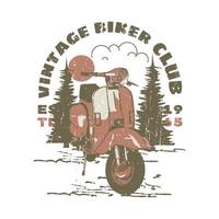 Vintage ▾ motociclista club t camicia design vettore