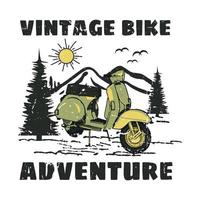 Vintage ▾ bicicletta avventura t camicia design vettore