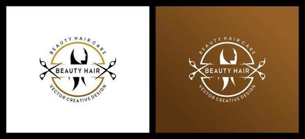 semplice Vintage ▾ stile minimalista capelli salone logo design vettore