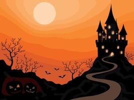 illustrazione di Halloween castello vettore