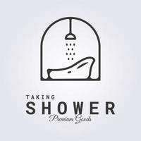 distintivo minimalista vasca da bagno linea logo vettore illustrazione design