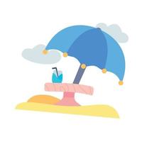 estate ombrello vettore illustrazione isolato su bianca sfondo