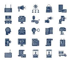 pubblicità e promozione icona impostato vettore