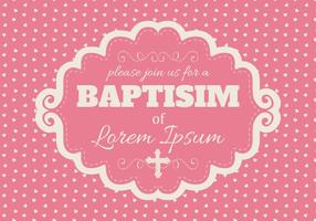 Carino Pink Baptisim Card vettore