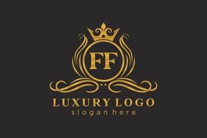 iniziale ff lettera reale lusso logo modello nel vettore arte per ristorante, regalità, boutique, bar, Hotel, araldico, gioielleria, moda e altro vettore illustrazione.