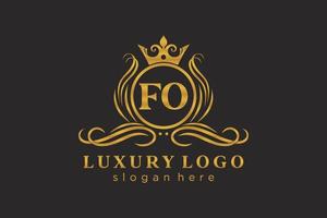 iniziale fo lettera reale lusso logo modello nel vettore arte per ristorante, regalità, boutique, bar, Hotel, araldico, gioielleria, moda e altro vettore illustrazione.
