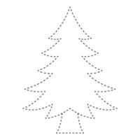 Natale albero tracciato foglio di lavoro per bambini vettore