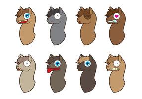 Vettore dell'icona di emoticon alpaca gratis