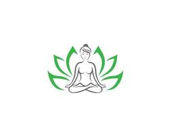 infinito fiore meditazione natura yoga linea stile premio vettore logo design concetto.