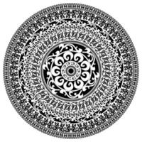 ornamento monocromatico carta con mandala. il giro ornamentale vettore forma isolato su bianca. vettore illustrazione nel nero e bianca colori.