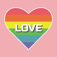 LGBTQ cuore icona retrò stile design. etichetta lgbt, asessuale, non binario, transgender, fluido di genere, pansessuale, bisessuale, genderqueer, polisessuale vettore