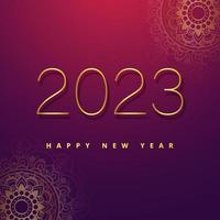 elegante brillante 2023 nuovo anno saluto carta sfondo vettore