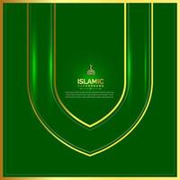 islamico sfondo con verde e oro colore vettore