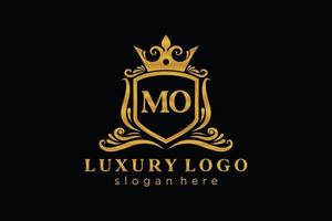 iniziale mo lettera reale lusso logo modello nel vettore arte per ristorante, regalità, boutique, bar, Hotel, araldico, gioielleria, moda e altro vettore illustrazione.