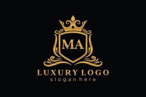 iniziale mamma lettera reale lusso logo modello nel vettore arte per ristorante, regalità, boutique, bar, Hotel, araldico, gioielleria, moda e altro vettore illustrazione.